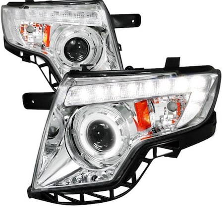 Overtime Projector Headlight for 07 to 10 Ford Edge, Chrome - 15 x 23 x 24 in. OV2654172